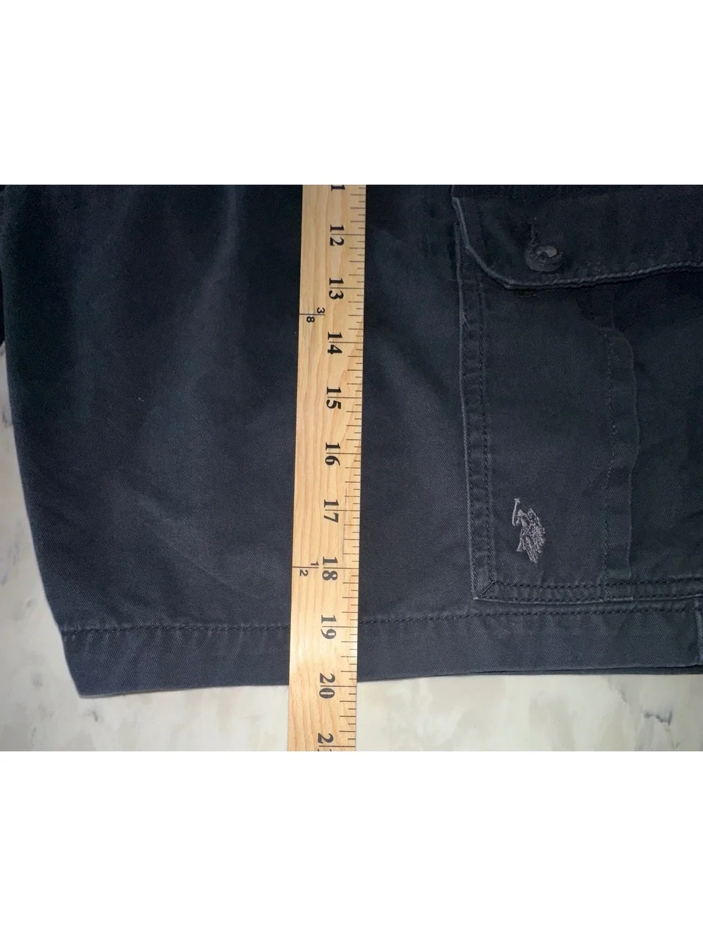 U.S. Polo Assn Cargo Shorts Men’s 40 Black Cotton Outdoor Utility Casual W40**